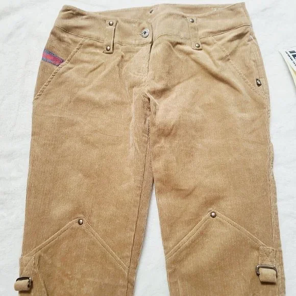 Vintage Illig Raver Pants, EXTREMELY RARE, Corduroy, Tan, Bell Bottom, Buttons
